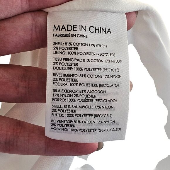 Club Monaco White Stiped Long Sleeve Mini Dress Sz 4 - Picture 10 of 12